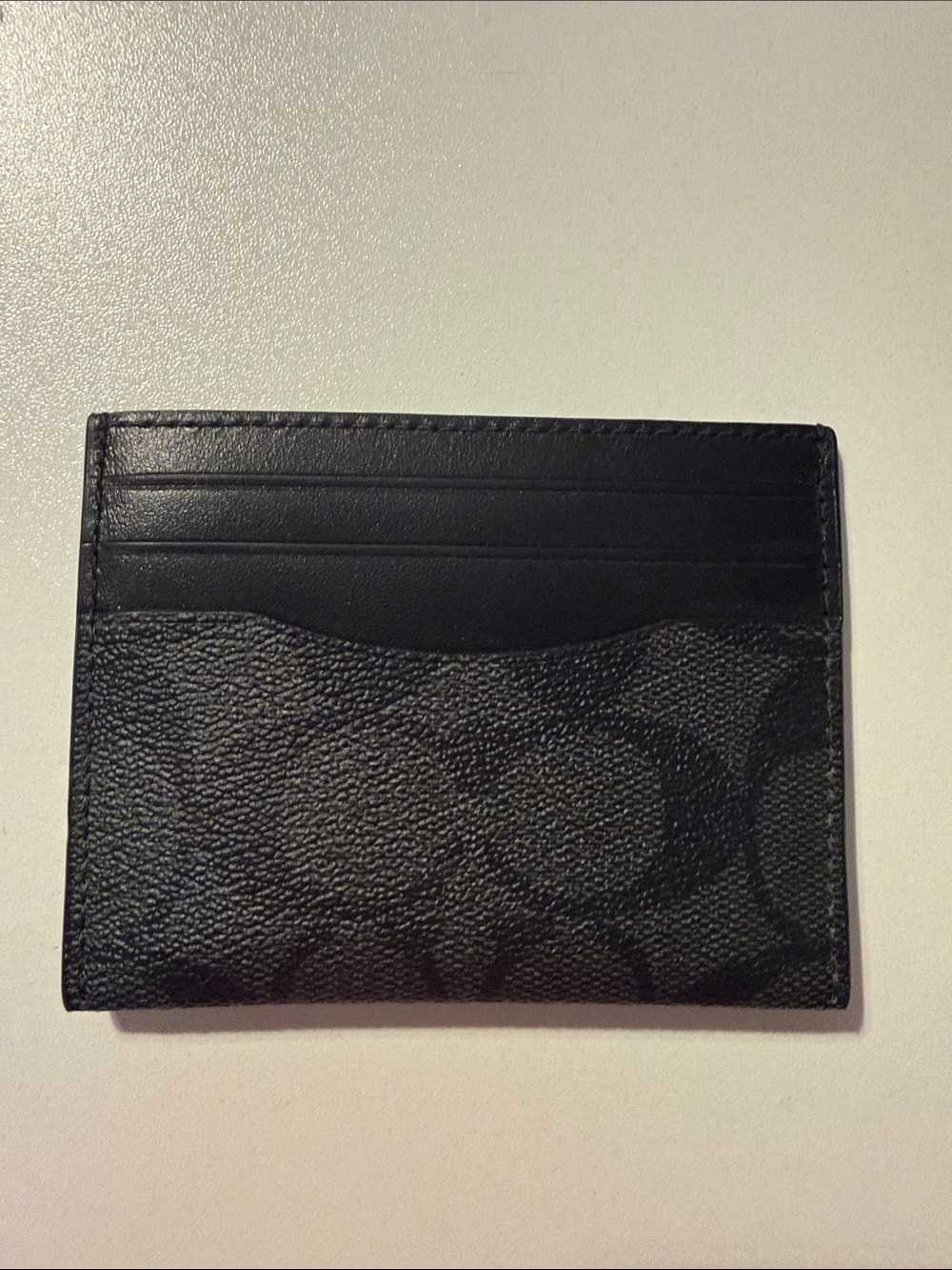 Coach Black Leather Card Holder Wallet - Men's Accessories